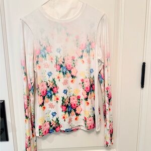 LOEWE Floral Print Stretch Modal Jersey Top XL